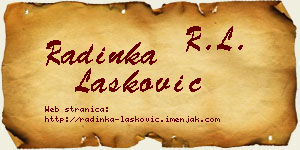 Radinka Lasković vizit kartica